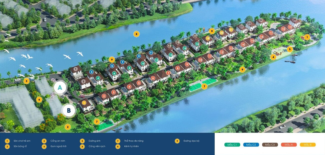 Mặt bằng vị trí biệt thự Valora Island (1)                                                          